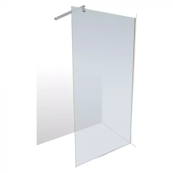 Shower Screen Alaska Chrome 900x2000 with Ext Arm 8mm Glass