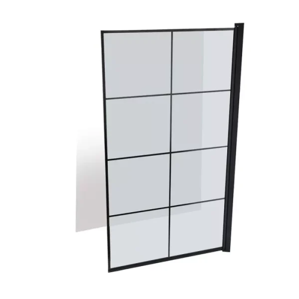 Shower Screen Bath Black 8 Panel Blanca