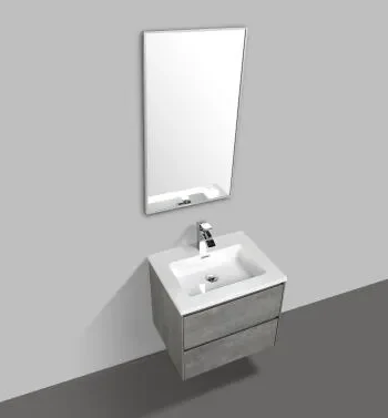 Clear Cube Enzo 800 Basin And Cabinet - Concrete