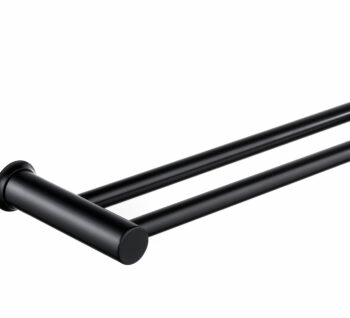 Stunning Allure Matt Black Double Towel Rail 800mm