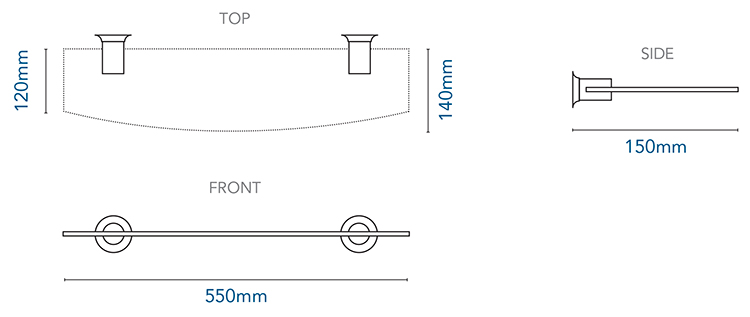 Stunning Allure Matt Black Glass Shelf - Image 2