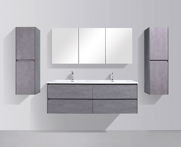 Clear Cube Enzo 1500 Basin And Cabinet Four Drawer- Concrete