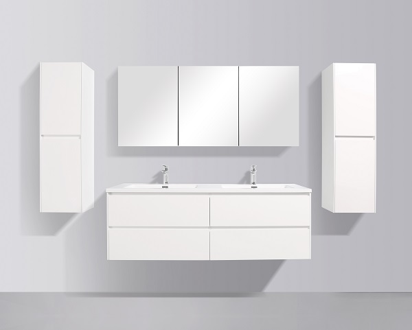 Clear Cube Enzo 1500 Basin And Cabinet Four Drawer- White
