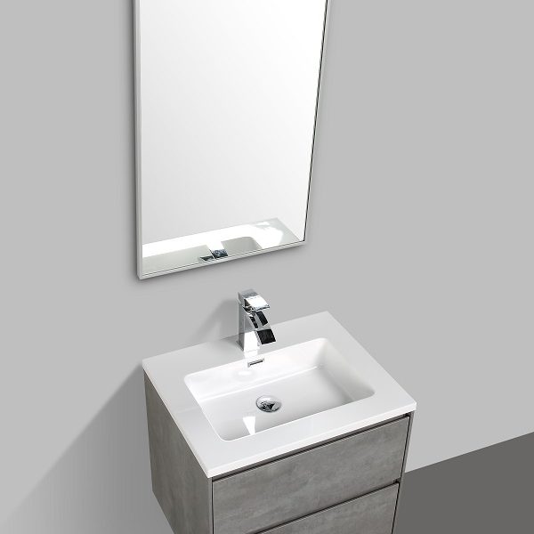Clear Cube Enzo 600 Basin And Cabinet - Concrete