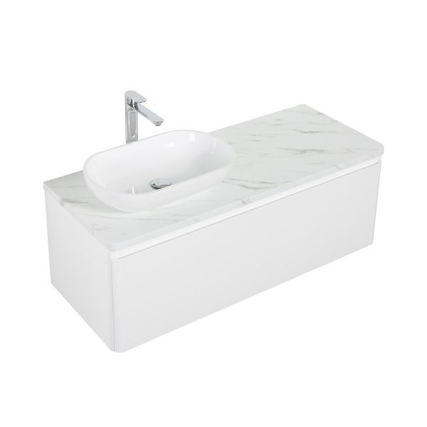 Clear Cube Santorini 1200 Single Drawer -White Basin