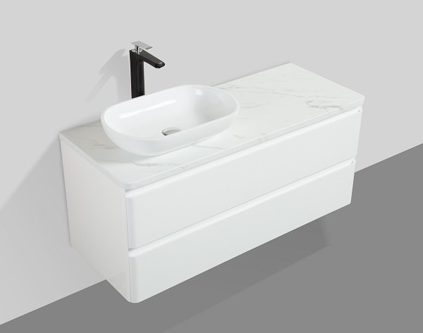 Clear Cube Santorini 1200 Double Drawer -White Basin