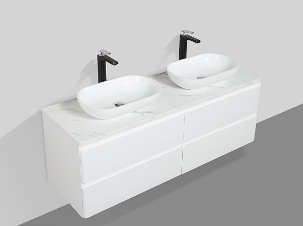 Clear Cube Santorini 1500 Four Drawer -White Basin
