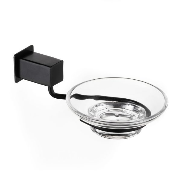 Stunning Quantum Matt Black Glass Soap Dish