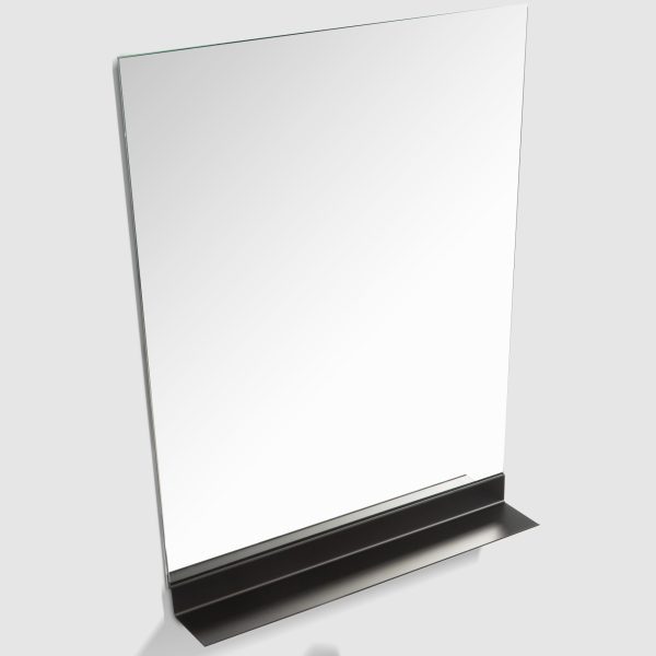 Clear Cube Zen Mirror With Shelf - 600