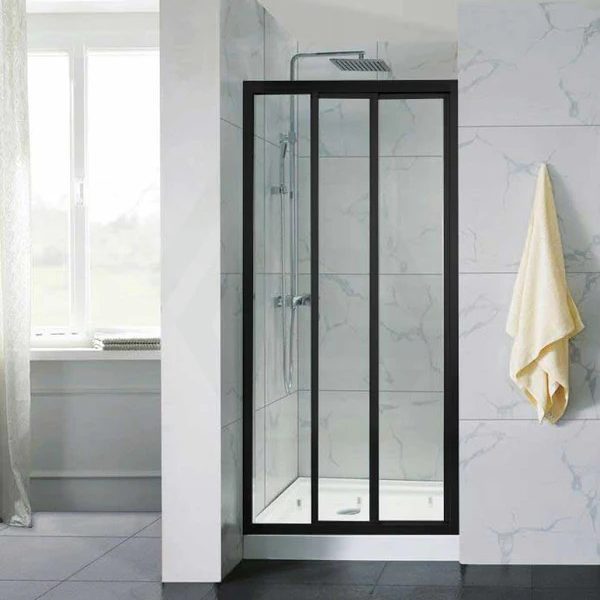 Tri-Slider Shower Door Matt Black 800 x 1806 (776-825)