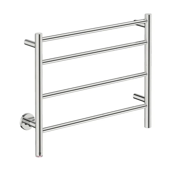 Bathroom Butler Natural 4 Bar 650mm Straight Polished Heated Towel Rail with PTSelect Switch