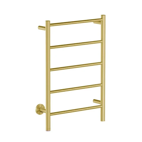 Bathroom Butler Natural 5 Bar 500mm Straight Heated Towel Rail Champagne Gold with PTSelect Switch
