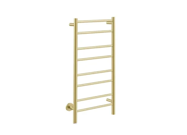 Bathroom Butler Natural 8 Bar 430mm Straight Champagne Gold Heated Towel Rail with PTSelect Switch