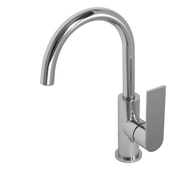 Blutide Silk Chrome Gooseneck Basin Mixer