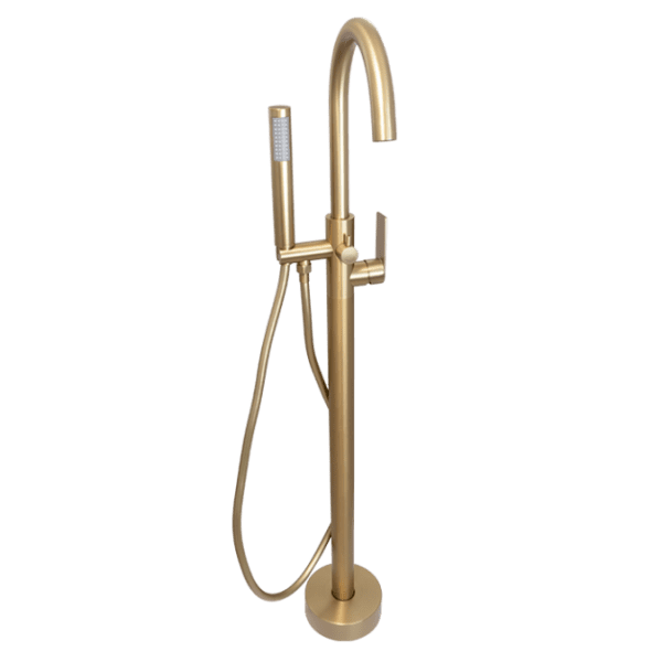 Blutide Silk Brass Round Free Standing Bath Mixer with H/S