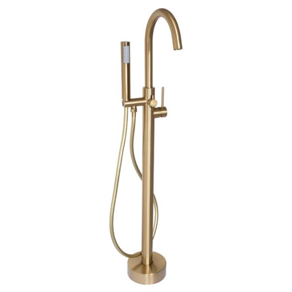 Blutide Lace Brass Round Free Standing Bath Mixer with H/S