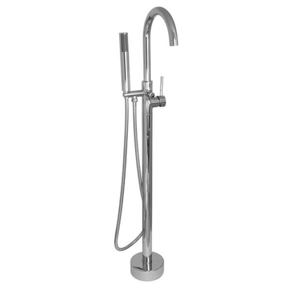 Blutide Lace Chrome Round Free Standing Bath Mixer with H/S