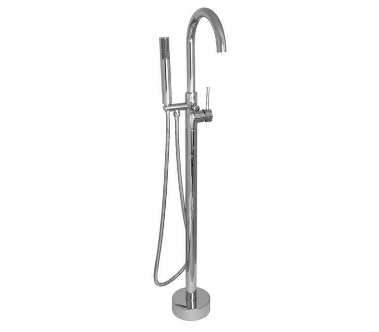 Blutide Lace Chrome Round Free Standing Bath Mixer with H/S