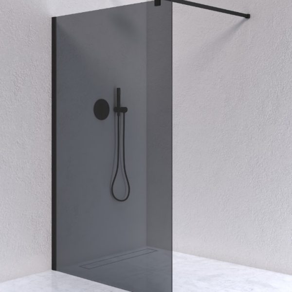 Infinity Black 1200 Shower screen Smoke Glass 1200x2000x8mm
