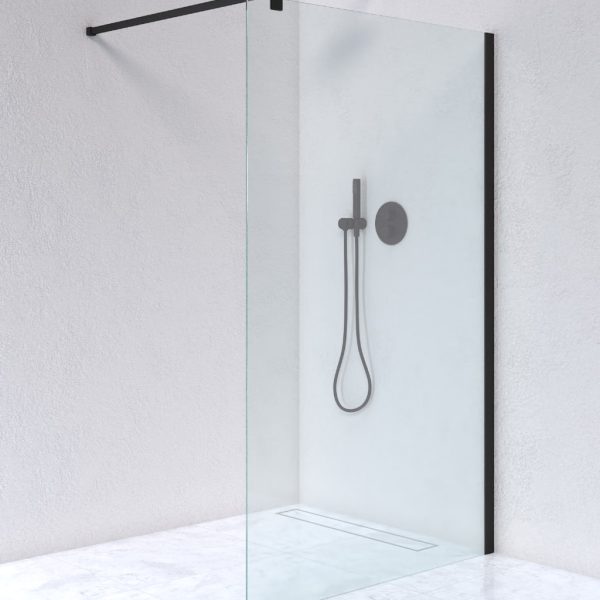Infinity Black 1200 Shower screen Clear Glass 1200x2000x8mm