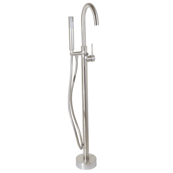 Blutide Moon Stainless Steel Round Stainless Free Standing Bath Mixer with H/S