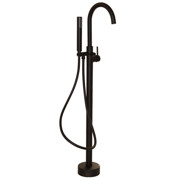 Blutide Moon Black Round Free Standing Bath Mixer with H/S