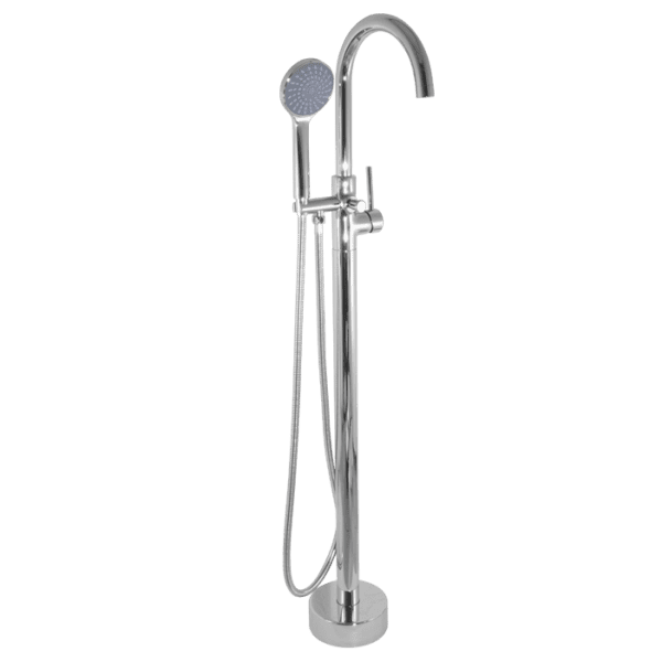 Moon Tide  Round Chrome Free Standing Bath Mixer with H/S