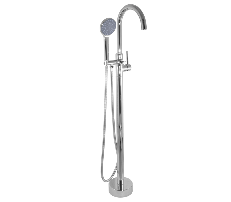 Moon Tide Round Chrome Free Standing Bath Mixer with H/S