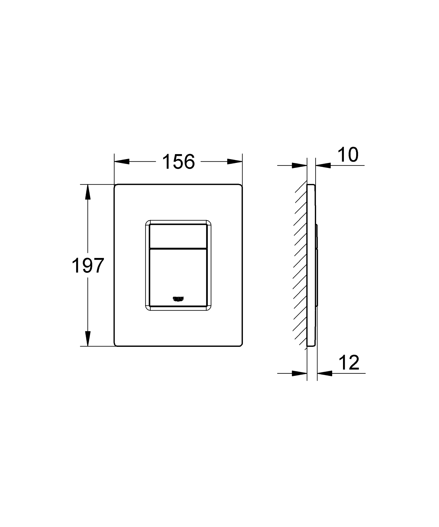 Grohe Even Flush Plate Phantom Black - Image 2