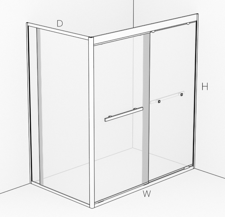 Matt Black Bi Slider Shower Extendable Door And Return Panel 1200 x 1020 - Image 2