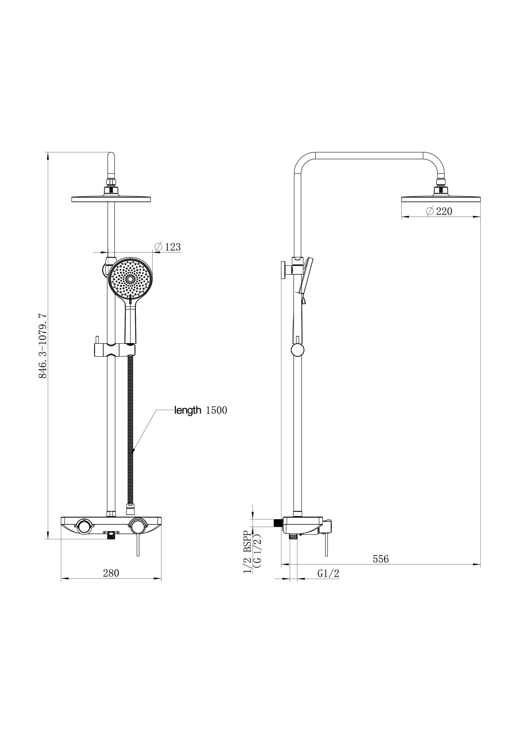 Cobra Shower Column Set Chrome Complete - Image 2