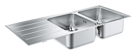 Grohe K500 K500 Double Sink With Drainer 1160 X 500
