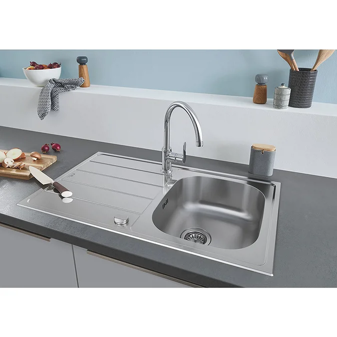 Grohe K200 Stainless Steel Sink Single Bowl With Drainer - Image 4